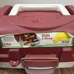 Vintage PLANO Red & Beige One-Tray Fishing Tackle Box #6101