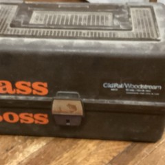 Old Pal/Woodstream 6310 Plastic Tackle Box 12 Pockets Hard Case Black/Orange