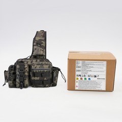 Camouflage Color Nylon Fishing Tackle Backpack, Fishing Crossbody Bag Organizer