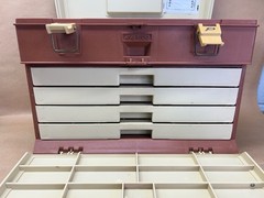 Vintage Plano 757 Fishing Tackle Box Top Storage With 4 Drawers Made In USA