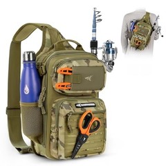 BlowBak Tactical Sling Tackle Bag C: Khaki Camo – Standard（14” X 8” X 6”）