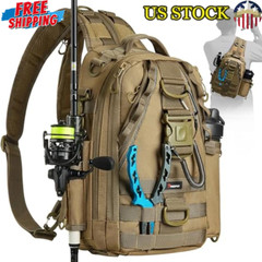 Lightweight Water-Resistant Fishing Tackle Backpack W/ Multiple Storage Options