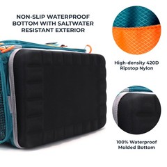 Osage River Large Saltwater Resistant Fish Tackle Bag Waterproof Bottom Green