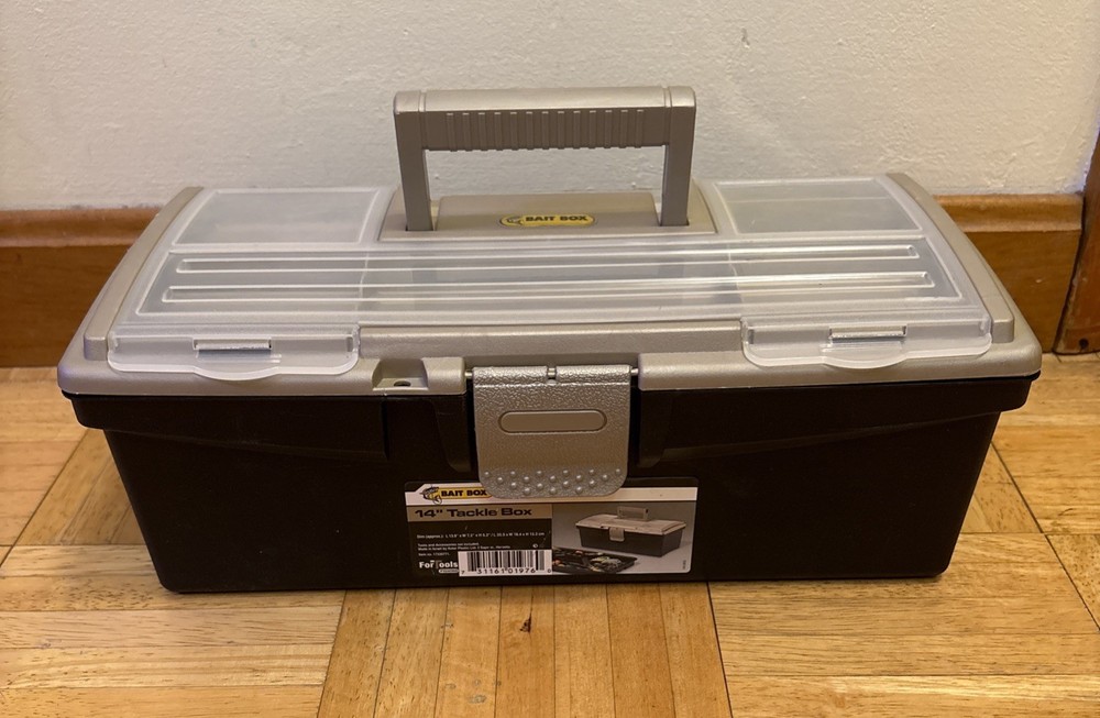 Bait Box Brand 14″ Plastic Tackle Box 13.9×18.4×13.2 Fishing Equipment Plastic