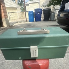 Vintage Plano 5802 Hard Plastic Tackle Box with 2-Tray Organizer Green/Gray