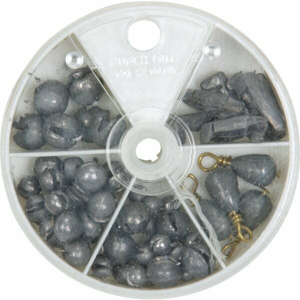 (12)-SouthBend 72-Piece Sinker Kit Assortment reusable dial container Model: 100