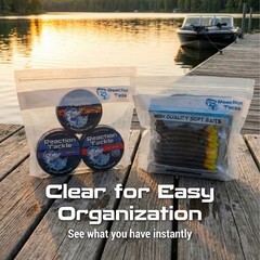 Reaction Tackle Clear Bait Bags- Plastics and more organizer bags- 10 or 20 pack