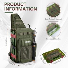 OpenSide Tactical Small bag with 3600 trays Green Bag + Fishing Boxes(handle)