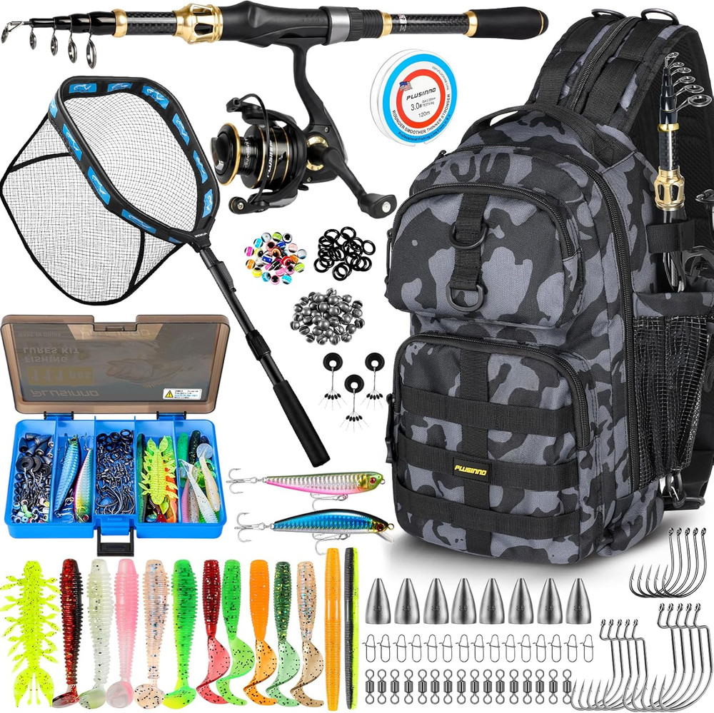 Fishing Backpack with Fishing Floating Net, Fishing Gear, Tackle Boxes,Waterproo