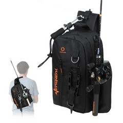 yuzhiyuan Fishing Sling Bag with Rod Strap, Small Fishing Bag Portable & Lightwe