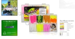 Made in USA 82-Piece Neon Fishing Gear – 70 Grubs & 12 Hooks Included