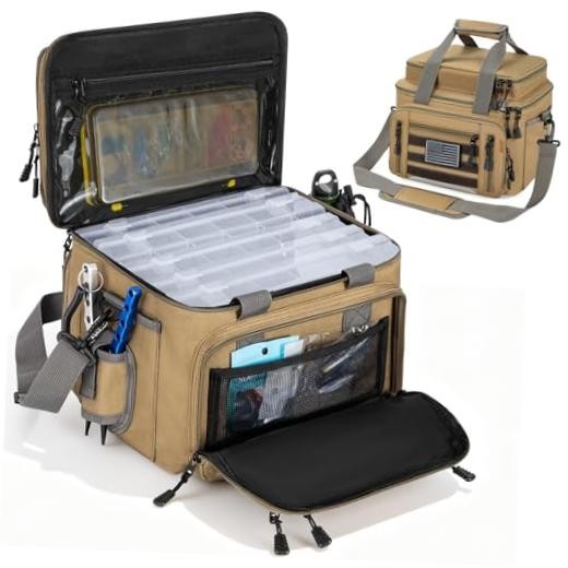 Fishing Tackle Bag – Holds 3400-3600 Size Tackle Boxes Kahki Bag Only
