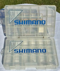 2-Shimano Clear Plastic Fishing Lure Tackle Box 18 Components SHM-360- 18