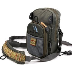 Fly Fishing Chest Pack Lightweight Nylon Pouch 2 Compartments