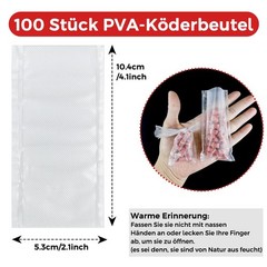100 Pack PVA Bags Fishing, PVA Bags Carp Fishing, Fast Dissolving P…