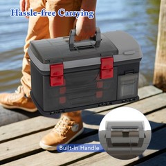 5 Layers Fishing Tackle Box w/ Dividers & Top Storage 3 Removable Utility Boxes