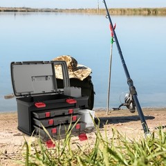 5 Layers Fishing Tackle Box w/ Dividers & Top Storage 3 Removable Utility Boxes