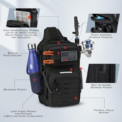 BlowBak Tactical Sling Tackle Bag-Lightweight Fishing Backpack Storge Fishing…