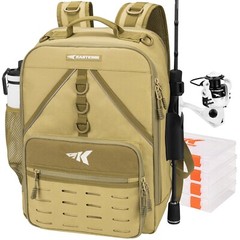 KastKing Karryall Medium Fishing Tackle Daily Backpack, Large Storage Water-r…