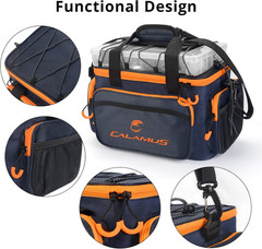 Fishing Tackle Bag Waterproof Rip Stop PE Padded Shoulder Strap Saltwater
