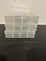Tackle Boxes Lot Of 3-24 Compartment-Clear 11×7 Plastic Utility Storage Trays