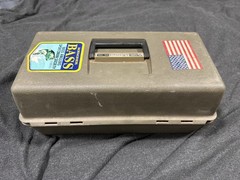 Vintage Adventurer Model 1703 Tackle Box with 31 Spinner Lure Baits