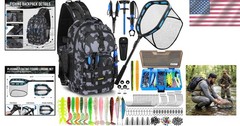 Fishing Backpack with Floating Net & Waterproof Tackle Box – Men’s Gift