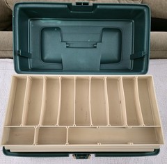 Vintage Plano Tackle Box Series 3 Tier Fold Out Trays Fishing Organizer Nice!