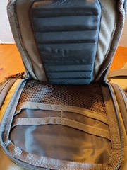 Fly Fishing Tackle Backpack Tan Orange Zipper Many Compartments