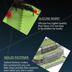 Waterproof Plastic Fly Fishing Box Storage Double Side Fishing Case with Foam