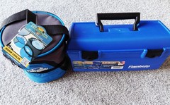 New Flambeau LIL’ Brute Tackle Box. Model # 6009TD + Flambeau Worm Cooler #WC101