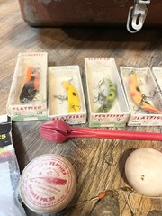Multi-Tier Simonsen Metal Tackle Box Fishing Lot With Contents ALL VINTAGE FULL