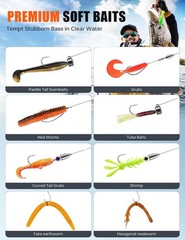 Large 3-Layer Tackle Box with Tackle Included, 417Pcs Fishing Lures Kit
