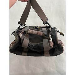 Cabelas Fishing Tackle Bag Camo Black Canvas Shoulder Strap Multi Pocket Storage