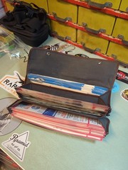 Antique Snelled Hook Wallet And Vintage Hooks, Waxed Canvas Wallet. 33 Pks Hooks