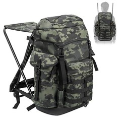 THKFISH Large Capacity Fishing Hunting Backpack Chair with Rod Holder