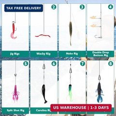 FONMANG Fishing Lures – Tackle Box with Tackle Included, Fishing Kit with VIBs,