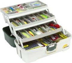 Three-Tray Tackle Box for Fishing with Adjustable Compartments and Easy Access