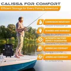 Calissa Offshore Rolling Fishing Tackle Box with Wheels, X-Large Black
