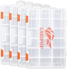 4-Pack Waterproof Fishing Tackle Boxes with Adjustable Dividers – 3600 Size