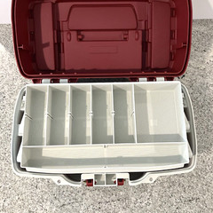 Plano Model 6210 Fishing Tackle Box 1 Tray Maroon/Tan Comes w/30 Bobbers USA